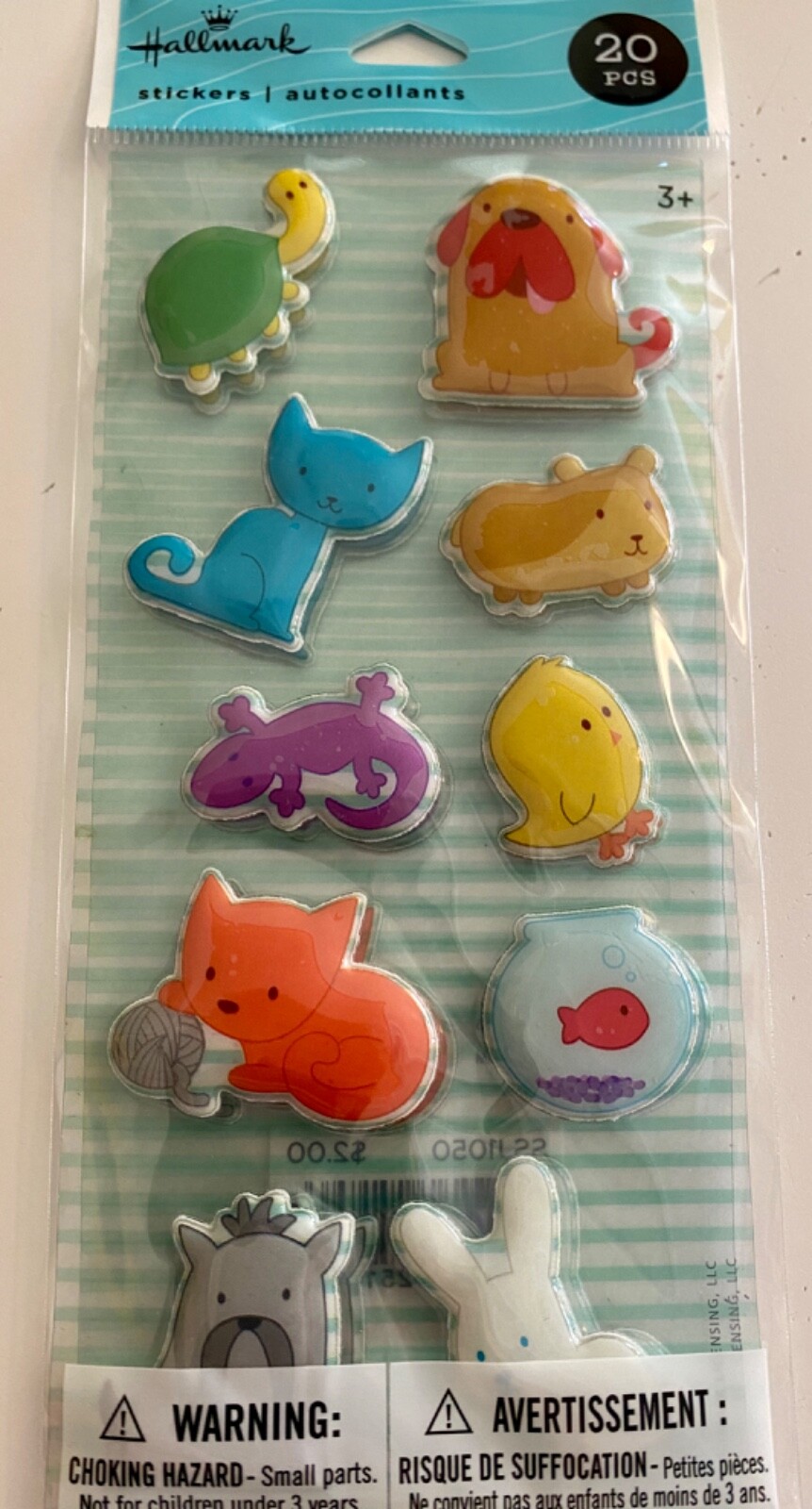 HALLMARK 20 PIECE PUFFY ANIMAL STICKERS NEW IN PACKAGE eBay