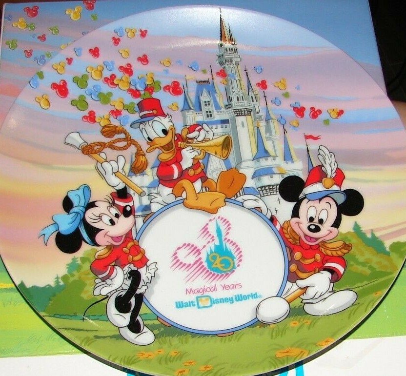 Walt Disney World Vintage 20th Anniversary Plate 20 Magical Years