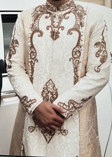 RDC Mens Cream and Ivory Sherwani Large RRP  1,000