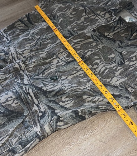 VTG 70s Mossy Oak Camouflage Coveralls USA Tree Forest Hunting Sz L Talon Zip - Picture 5 of 9