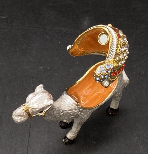 Jeweled Enamel Camel with Hump Trinket Box Vintage - Picture 5 of 9