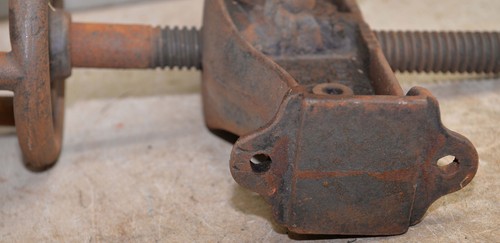 Rare Americus Junior cast iron apple cider wine press head collar & screw tool - Picture 6 of 8