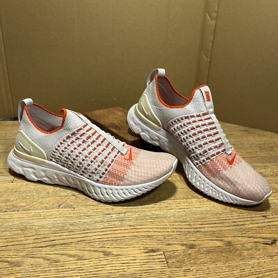 Nike Womens Epic Phantom React Flyknit Vast Grey Orange