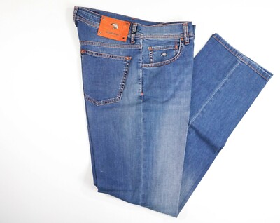 Jean Luxe Stefano Ricci Taille 34 (US 50/EU) - 100% Laine, Marron, Coupe Classique, Neuf Avec étiquettes
