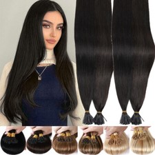 Pre-bonded I Tip Stick 100 Remy Human Hair Extensions Keratin 200 Strands Black