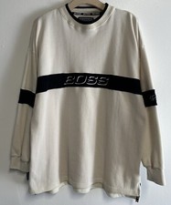 Vintage Hugo Boss By I.G. Design Mens XL Ivory Long Sleeve Crewneck Sweatshirt