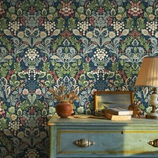 Retro Boho Florals Wallpaper Peel And Stick Waterproof Home Decor 17.3"x472.4"