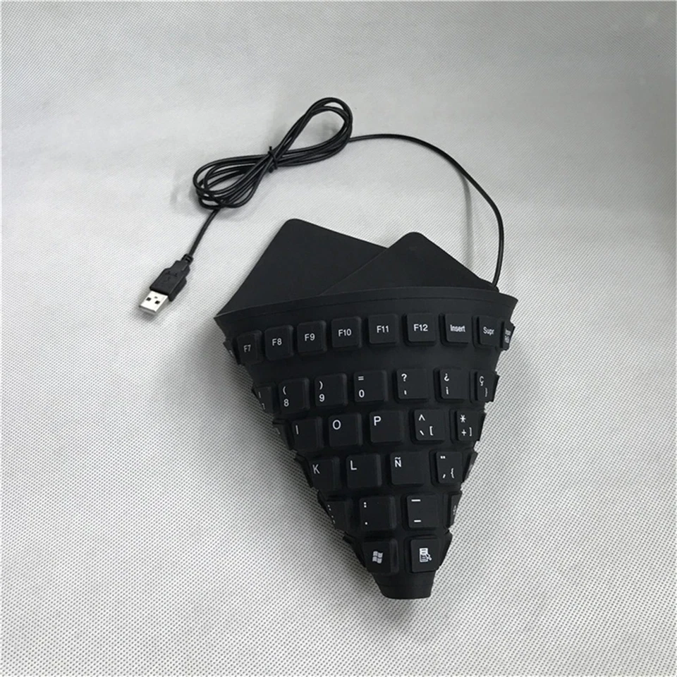 Spanish Waterproof, Flexible, Foldable Silicone Keyboard with 105 Keys for PC - Image 3 of 4