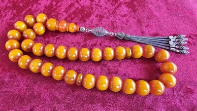 Amber Bakelite Tasbih سبحة | Prayer Beads | Misbaha Subha Tasbeeh Worry Beads