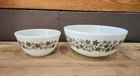 Vintage Pyrex Spring Blossom Green Crazy Daisy Bowls 404 and 402