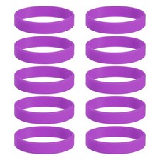 10Pcs Silicone Rubber Bands Non-slip 3.15 Inch Flat for Books, Purple