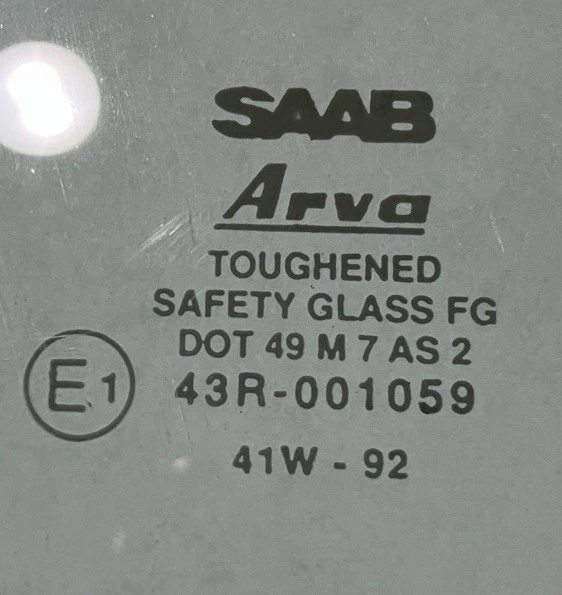 SAAB 900 Classic Convertible RH Door Window Glass RIGHT 32018033 Foto 4 de 4