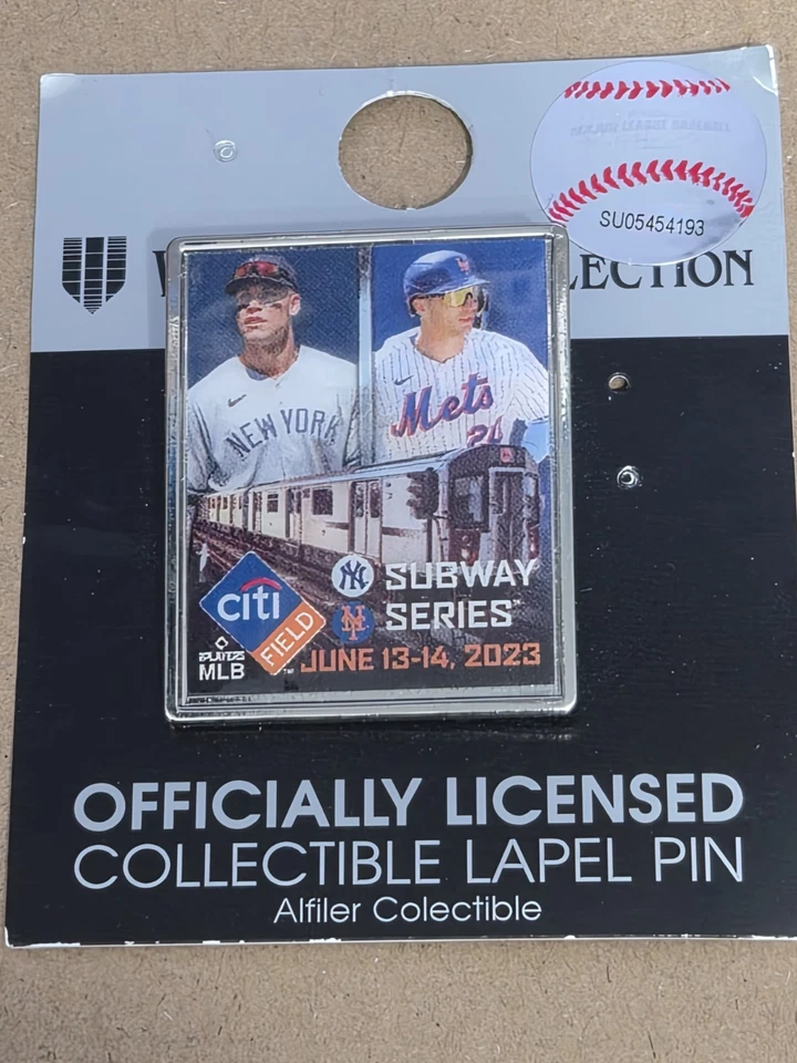 2023 NY Subway Series Slugger Pin Citi Field Yankees Mets Judge Alonso New York - Image 3 of 4
