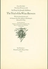 Joseph Edward F O'Day Addison / Trial of the Wine-Brewers prospectus #272216
