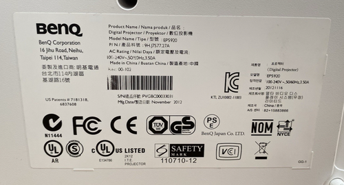 BenQ DLP EP5920 1080P Desktop Table Top Projector Tested Works Soft Case Remote - Picture 4 of 13