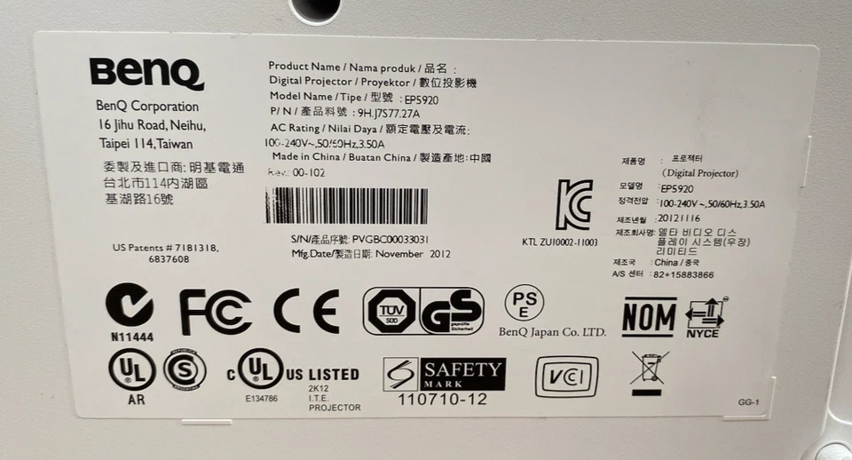 BenQ DLP EP5920 1080P Desktop Table Top Projector Tested Works Soft Case Remote - Image 4 of 4