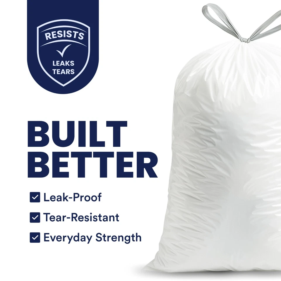 Plasticplace 8 Gallon White Trash Bags, 0.7 Mil, 200 Case - Image 2 of 4