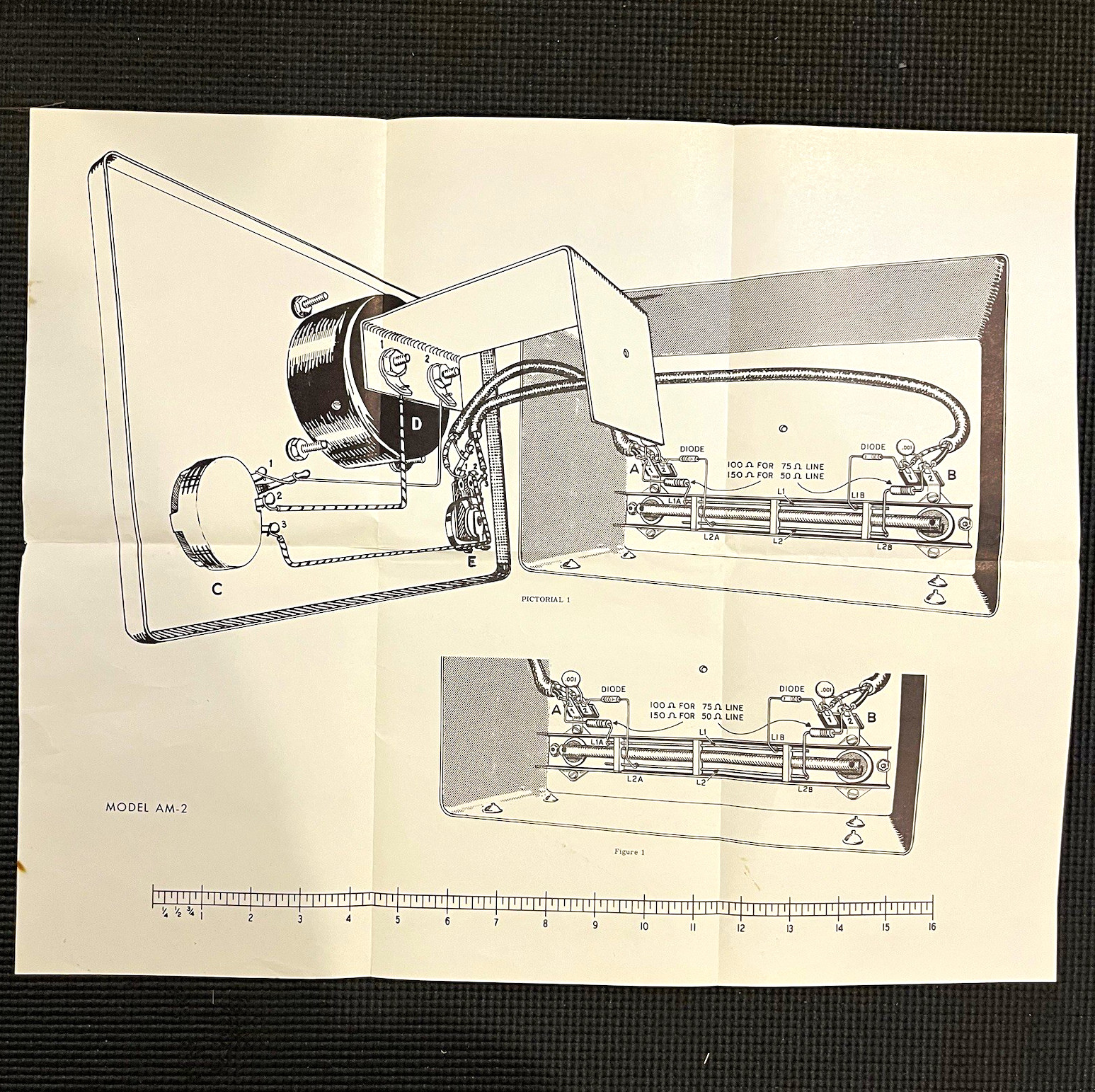 Vintage Heathkit AM-2 Reflected Power SWR Meter Assembly Manual Schematic Insert