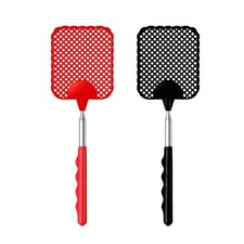 Extendable Fly Swatters 2 Pack,Strong Fly Killer with Stainless Steel Telescopi