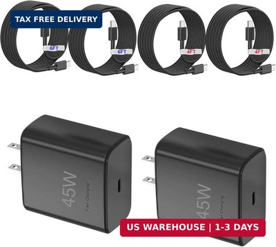 2-Pack 45W Super Fast Charger Type C, USB C Phone Charger with Type C Charging C