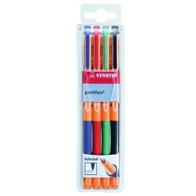 STABILO pointVisco Gelschreiber orange 0,5 mm, Schreibfarbe: farbsortiert, 4...