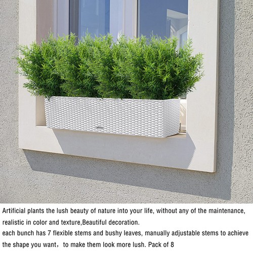 Piante Artificiali Fiori Erba Arbusti Confezione da 8 No Sbiadimento Fiori Finti Plastica Ou... - Foto 6 di 7