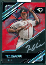 2025 Topps Diamond Icons Tom Glavine Black Polychromatink Auto /5 Red