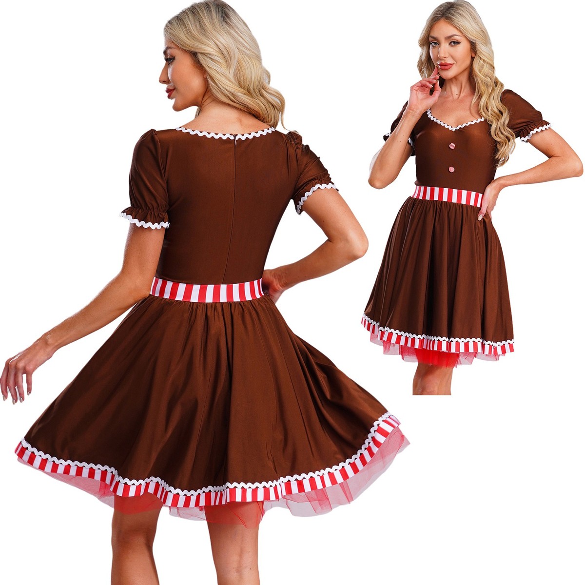 womens christmas tutu dress Women's Outfits Gifts Costume Rave Christmas Dress Tutu Dress Gingerbread  Man
