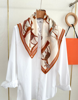 75% Cashmere 25% Silk 2 Face Grid horse Print Scarf Double-sided Shawl Wrap 26''