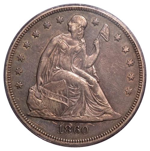 1860-O $1 Liberty Seated Dollar PCGS AU50