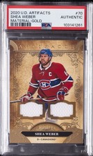 2020 UPPER DECK ARTIFACTS MAT-GOLD #70 SHEA WEBER 159/175 PSA AUTHENTIC