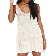 NWT Show Me Your MuMu Emme Tank Mini Dress in Tan & White Paisley Size Medium
