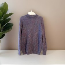 1980  s Vintage Jeanne Pierre Purple Multi-color 72 Mohair Wool Blend Sweater M