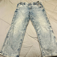 Express Light Wash High Rise Straight Leg Denim Jeans Women  s 8R 5-Pocket