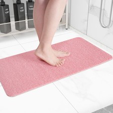 Hargiis Non-Slip Bathtub Mat, Anti Slip Shower 40" x 28" Rectangular , Pink
