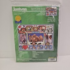 Vintage Janlynn "I Love My Dog" Counted Cross Stitch Kit 140-184 Complete Kit