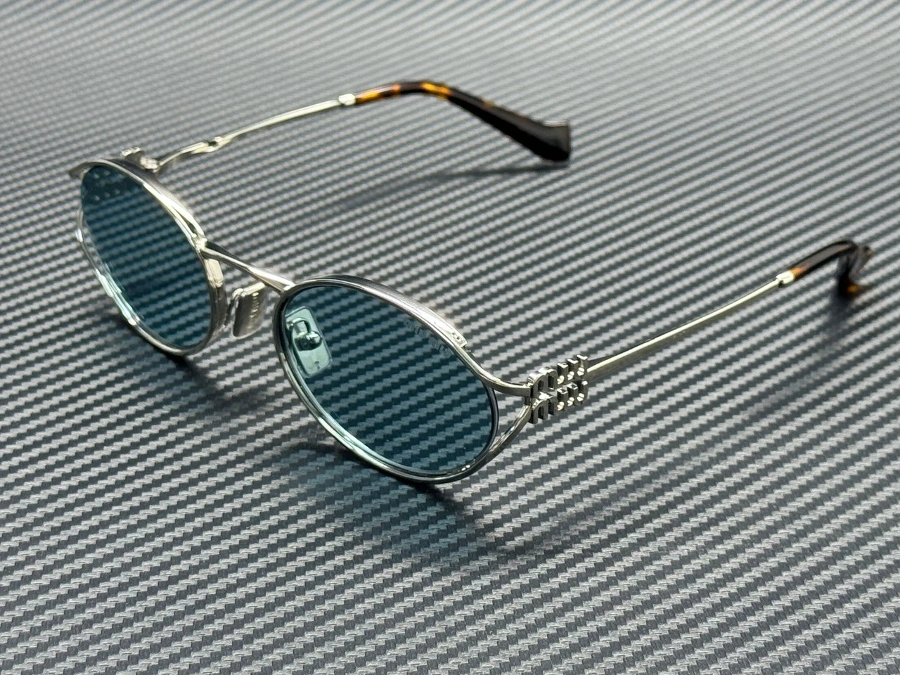 Miu Miu — MIU MIU MU 52YS 1BC20R Silver Light Blue Women's 54 mm Sunglasses