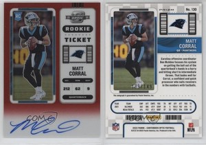 2022 Contenders Optic Ticket RPS Red Prizm /149 Matt Corral #130 Rookie Auto RC