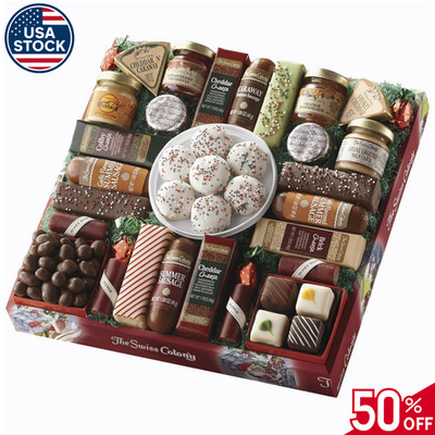 27 Favorites Food Gift Set, Summer Sausage Meats and Cheeses, Assorted Chocolate