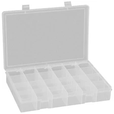 DURHAM MFG LP24-CLEAR Compartment Box,Pstv Snp,Clr,2 5/16 in PK 10