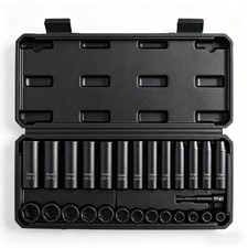 27 Pcs 38 Drive Impact Socket Set Deepshallow Metric 7mm-19mm 6 Point Cr-v 27 Pcs 38 Drive Impact Socket Set Deepshallow Metric 7mm-19mm 6 Point Cr-v