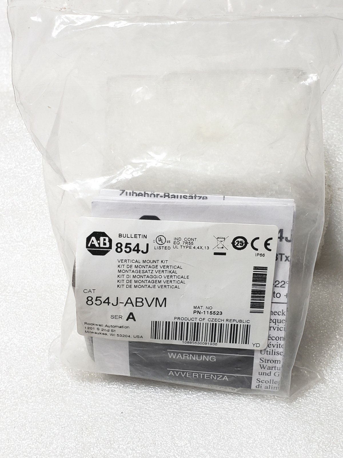 Allen Bradley 854J-ABVM Vertical Mount Kit For 854J & 854K Stack Lights Ser. A