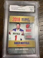 2018 NFL DRAFT Gold Platinum Baker Mayfield Rookie Card Graded GMA Gem MT 10. rookie card picture