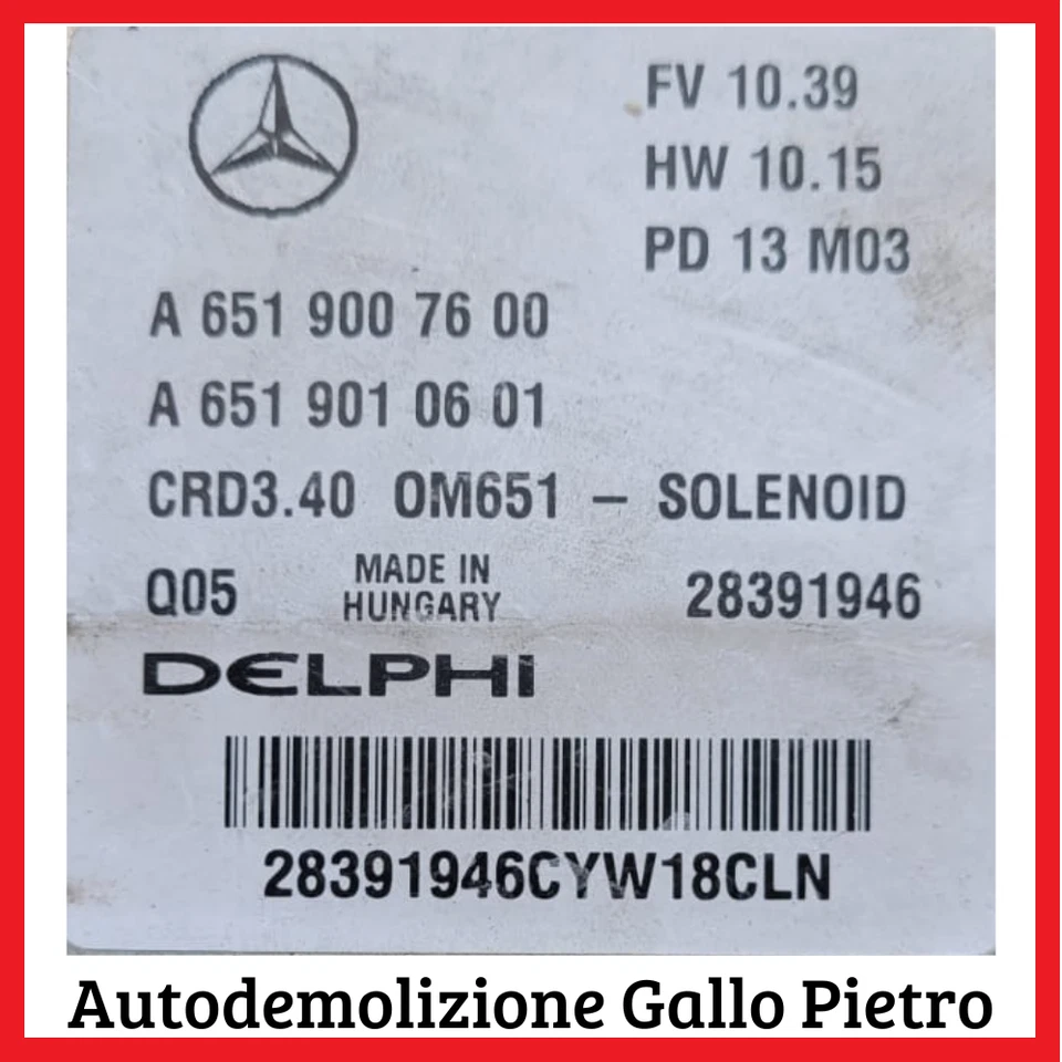 Centralina motore delphi MERCEDES classe a 2012 w176 a b w242 w246 180 200 cdi - Immagine 2 di 2
