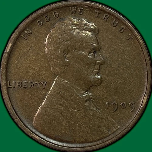 1909-VDB Lincoln Wheat Cent Very Fine VF Coin #37524