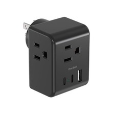 Multi Plug Outlet Extender, Power Strip Non Surge Protector 3AC 1U2C, Black
