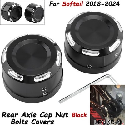CNC Rear Axle Cover Bolt Nut Cap For Harley Softail Slim FLSL Fat Boy FLSTF FXBR