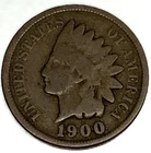 1900 Indian Head Cent Penny Good Condition 1c One Cent US Coin Free Ship - 2232