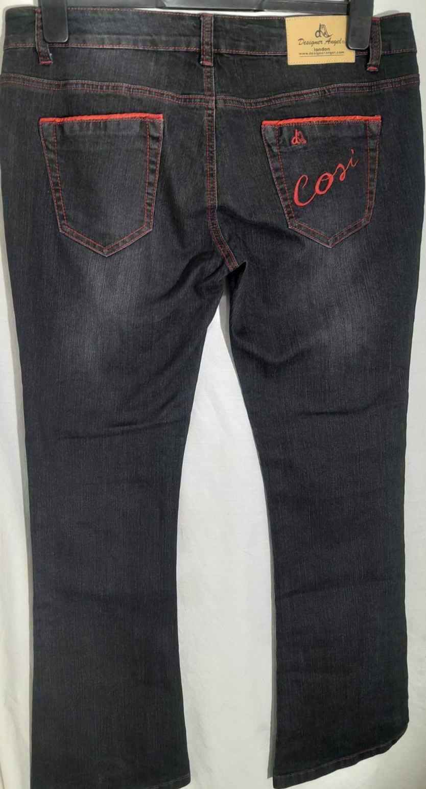 Pantalones de mezclilla negros para hombre Designer Angel London talla W34 L31