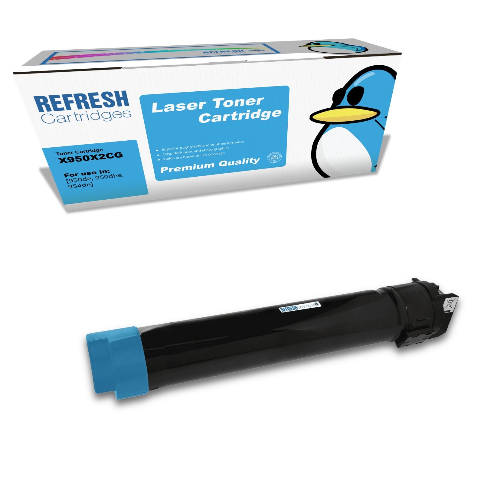 Refresh Cartridges Cyan X950X2CG Toner Compatible With Lexmark Printers